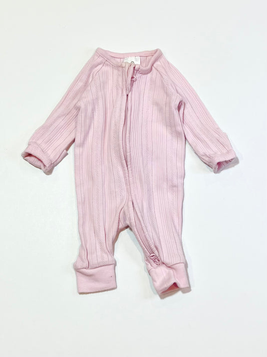 Pink zip onesie - Size 00000