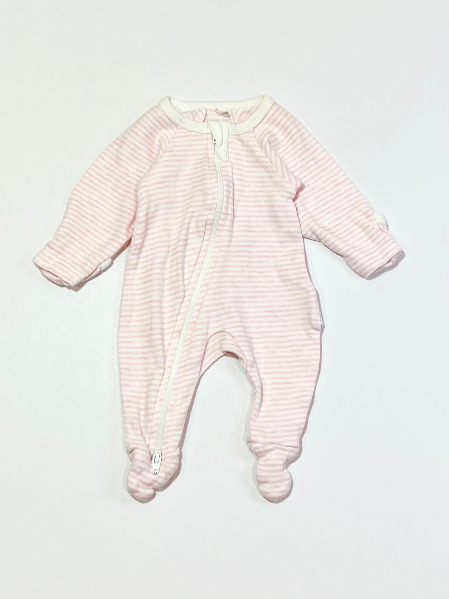 Pink striped zip onesie - Size 00000
