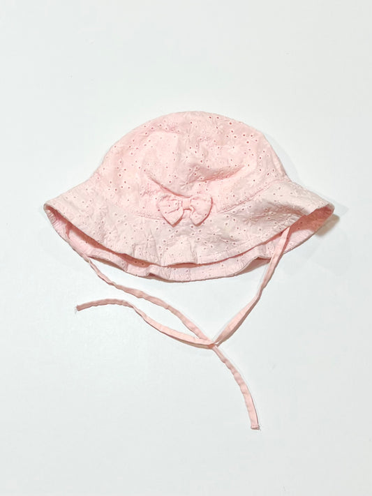 Pink floral sun hat - Size 3-6 months