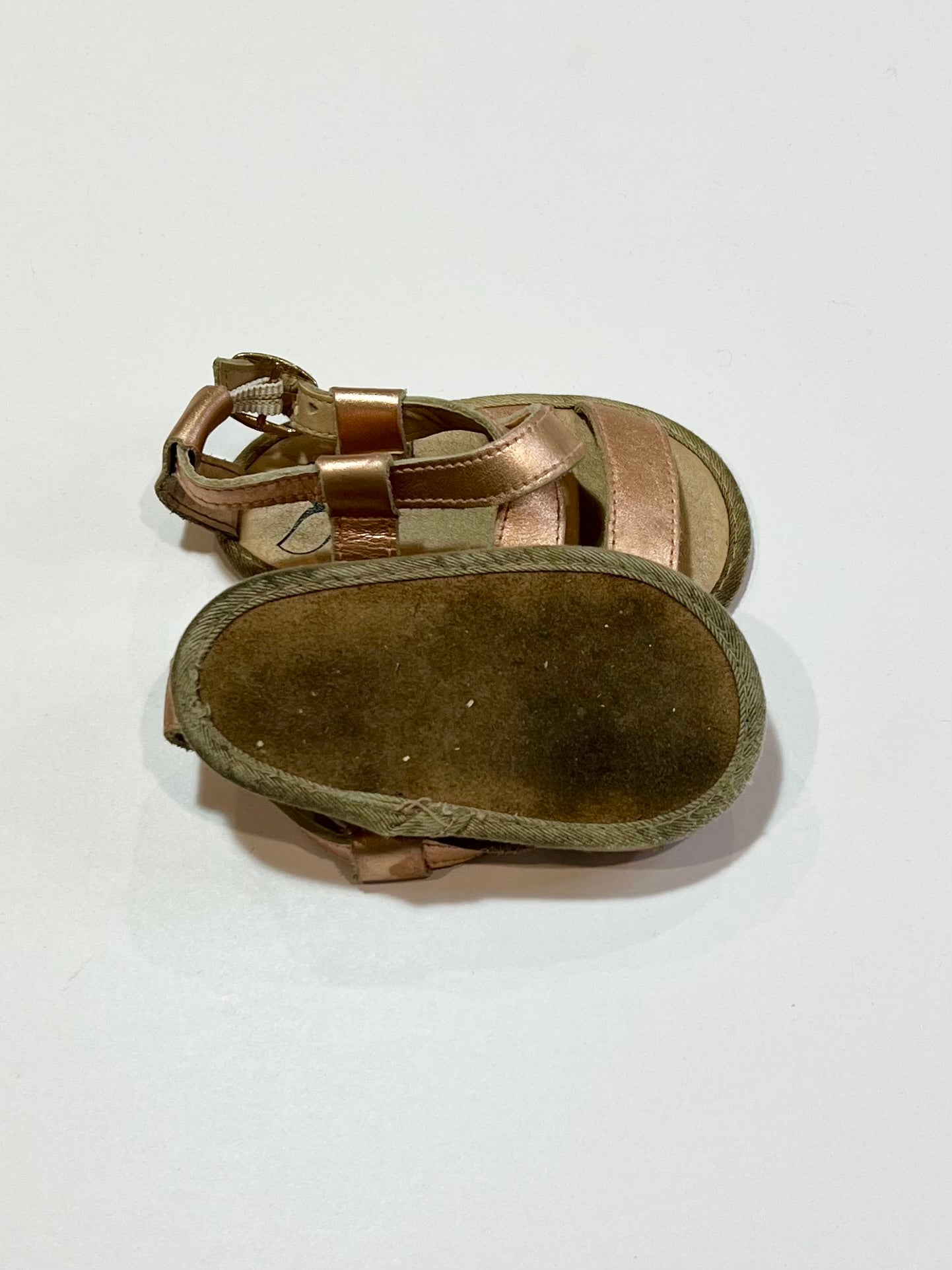 Rose gold soft sole sandals - Size 4