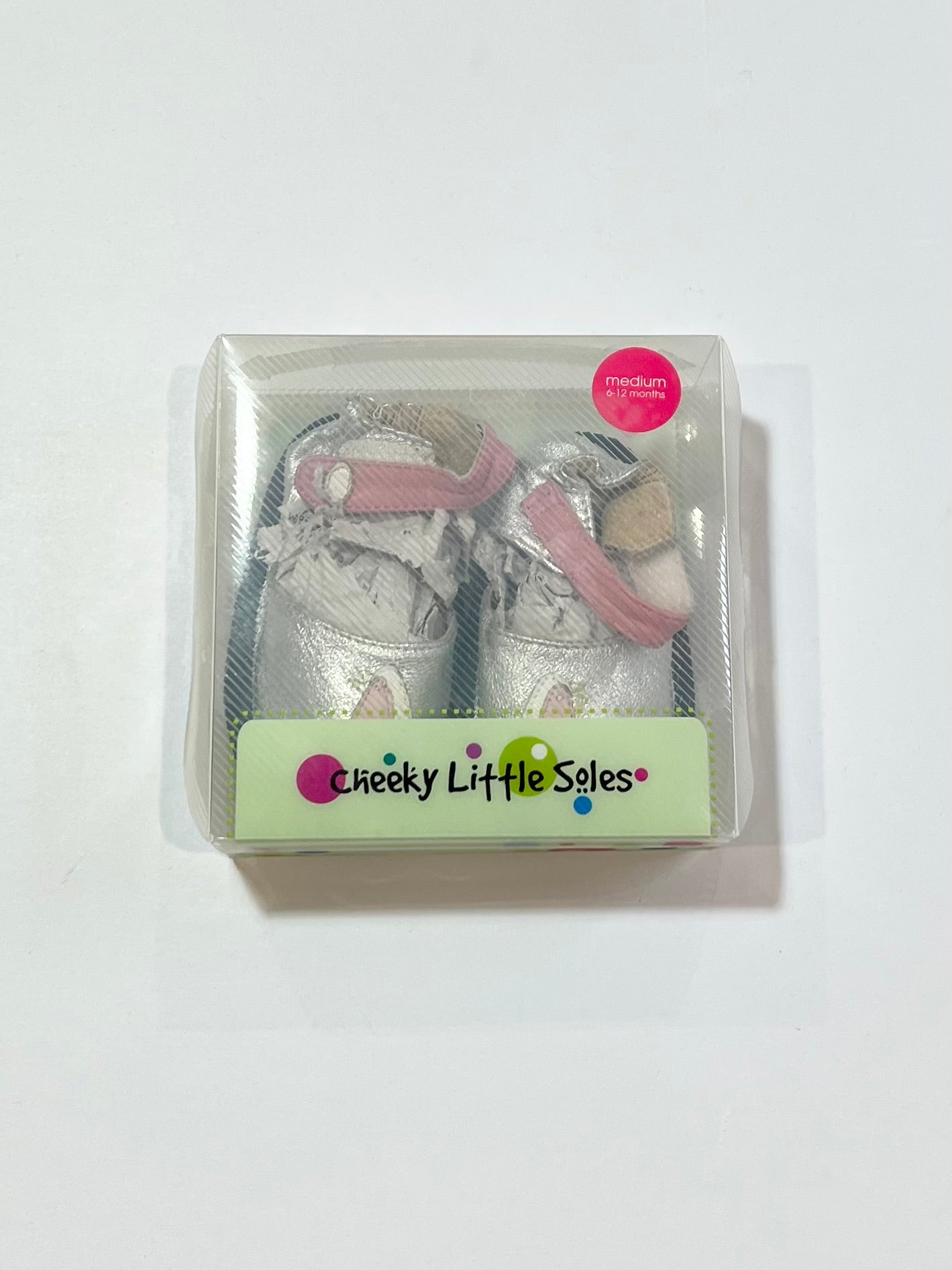 Silver soft sole leather sandals brand new - Size 6-12 months