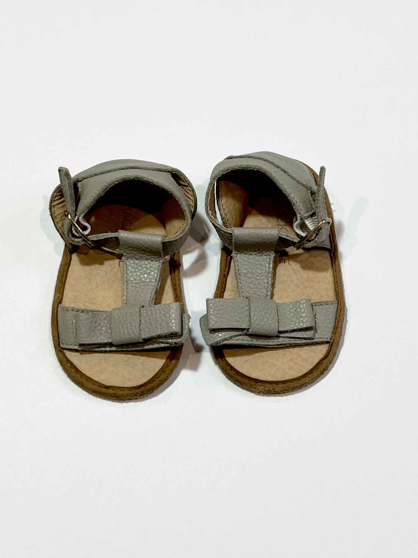 Grey soft sole leather sandals - Size 4