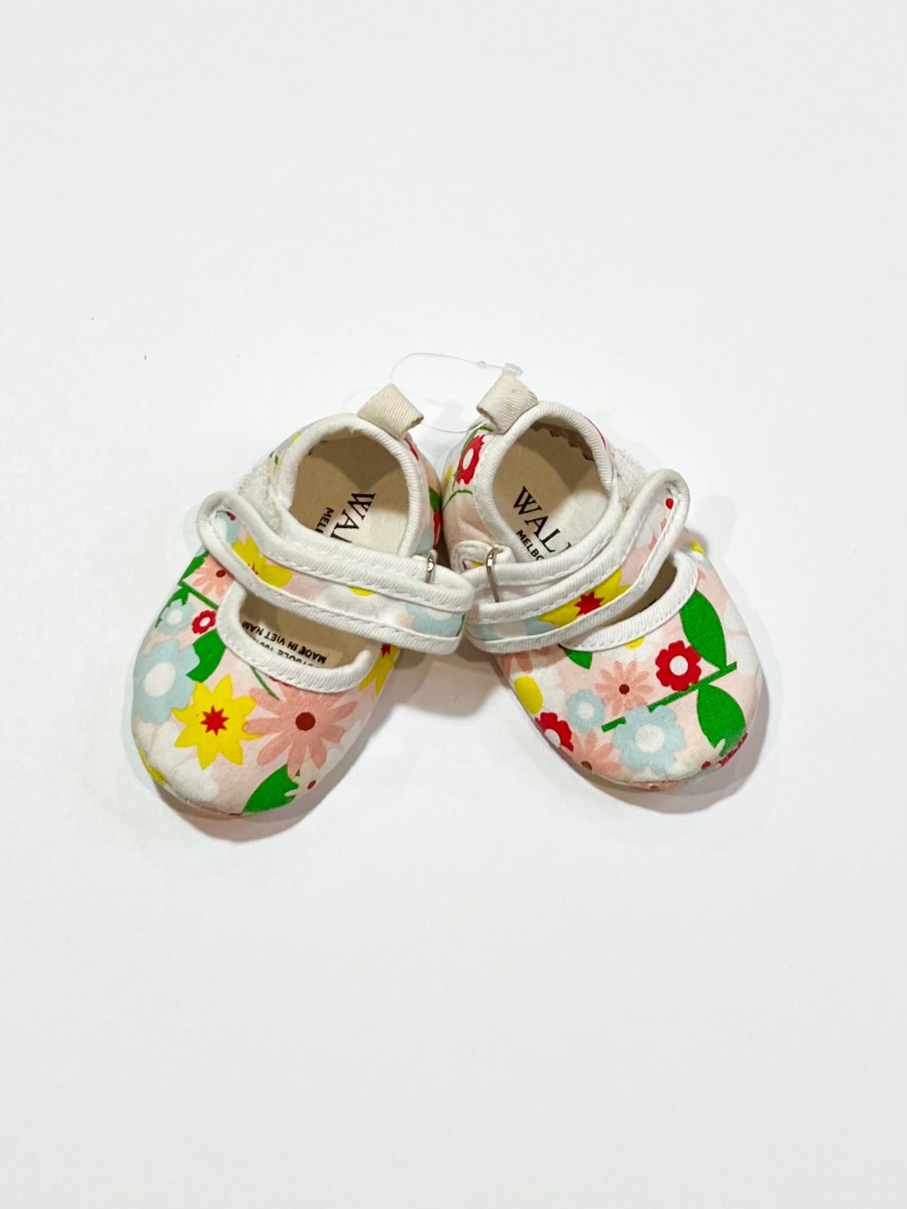 Floral MJ pram shoes - Size 3-6 months