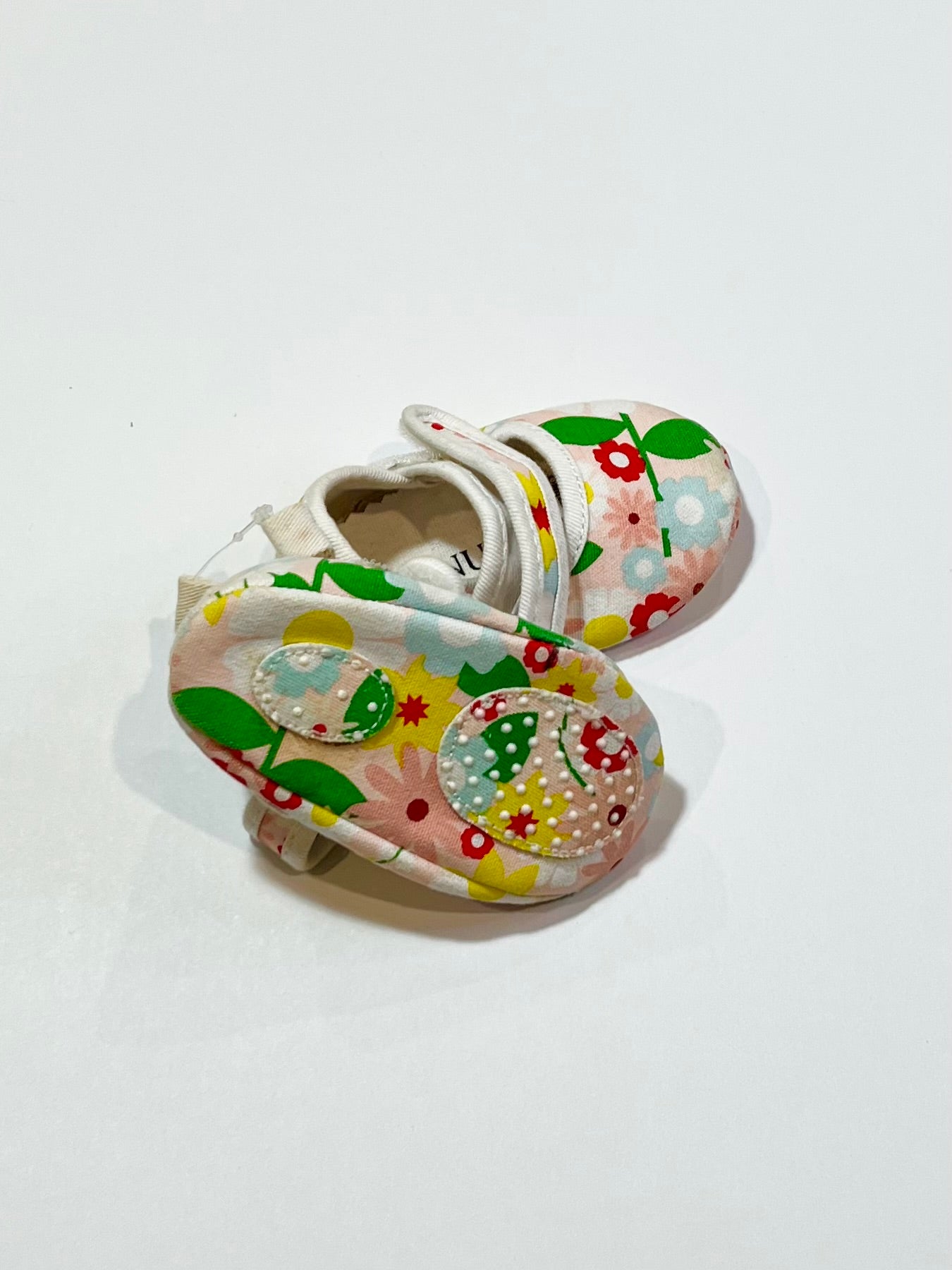 Floral MJ pram shoes - Size 3-6 months