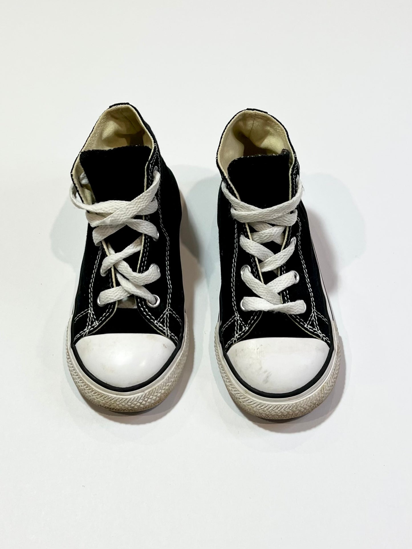 Black Hi-top Chuck Taylors - Size US10