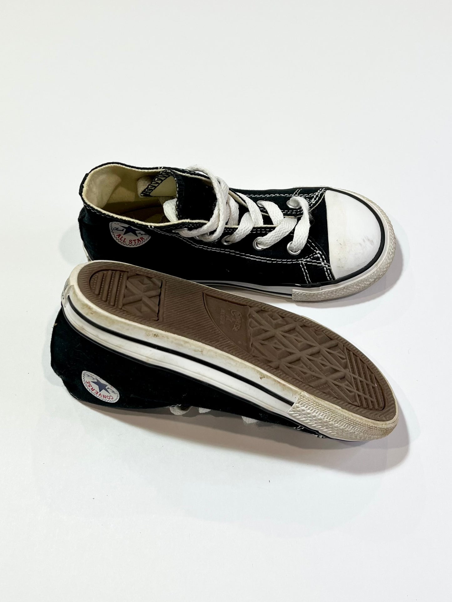 Black Hi-top Chuck Taylors - Size US10