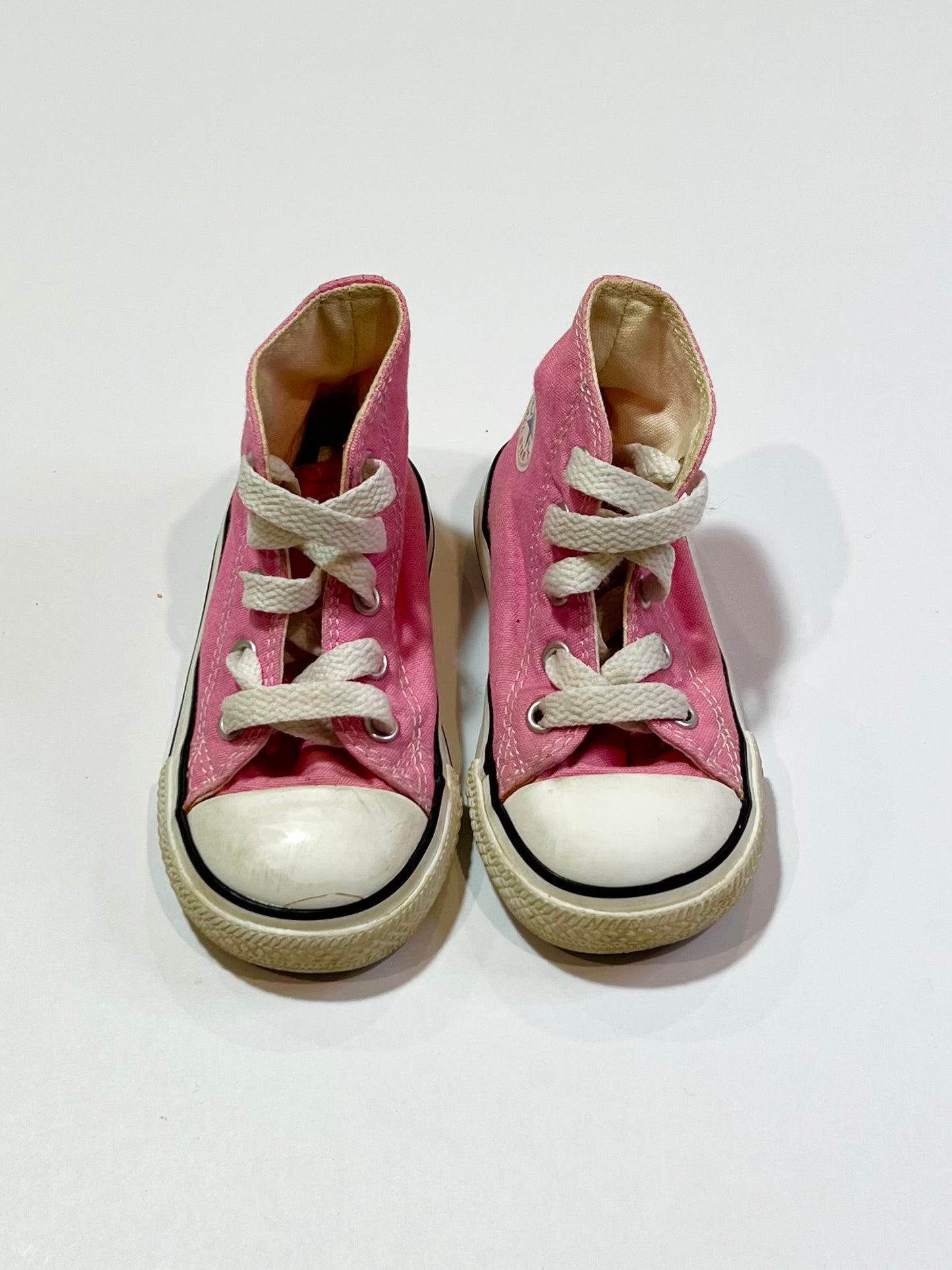 Pink Hi-top Chuck Taylors - Size US5