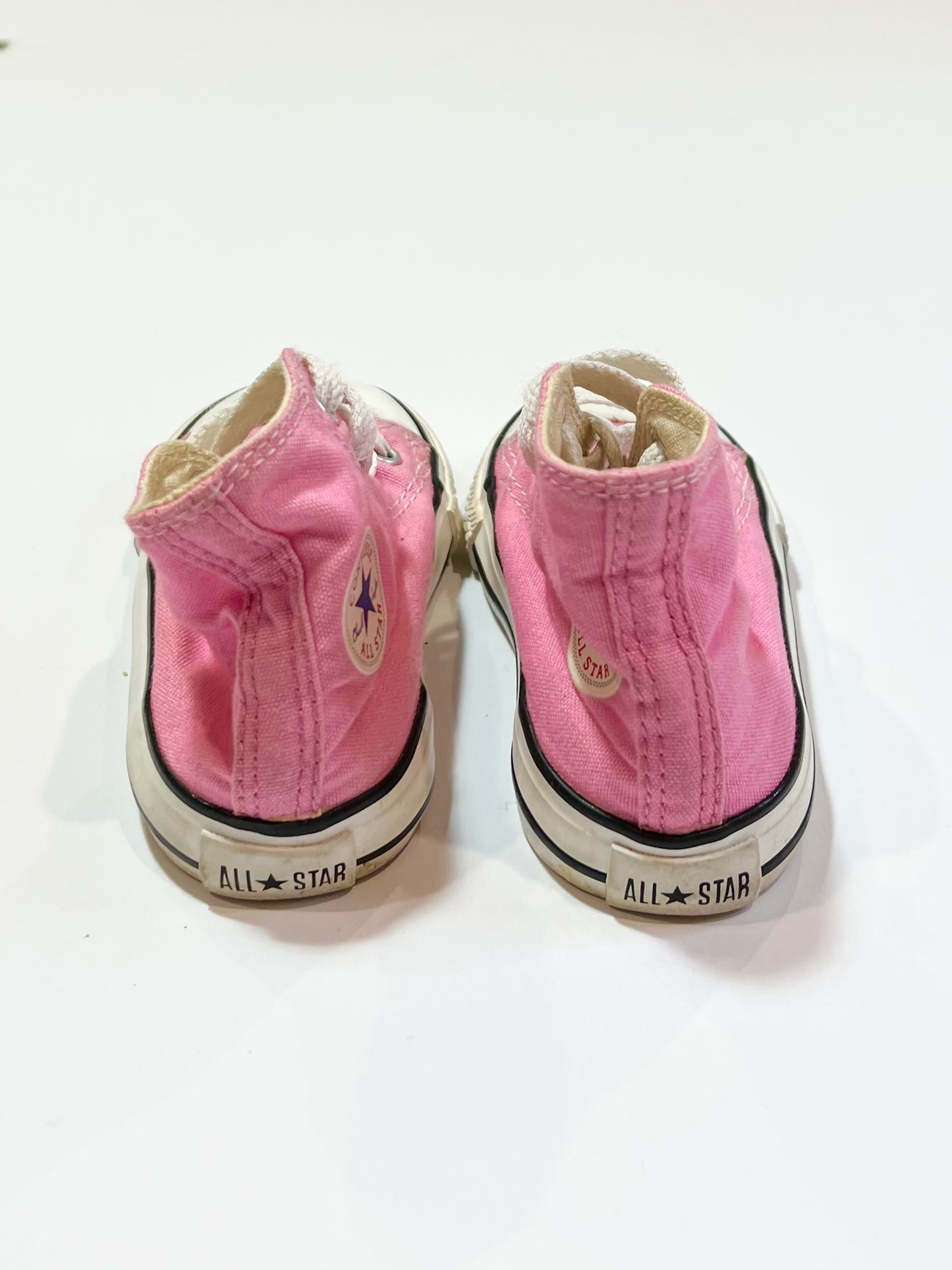 Pink Hi-top Chuck Taylors - Size US5