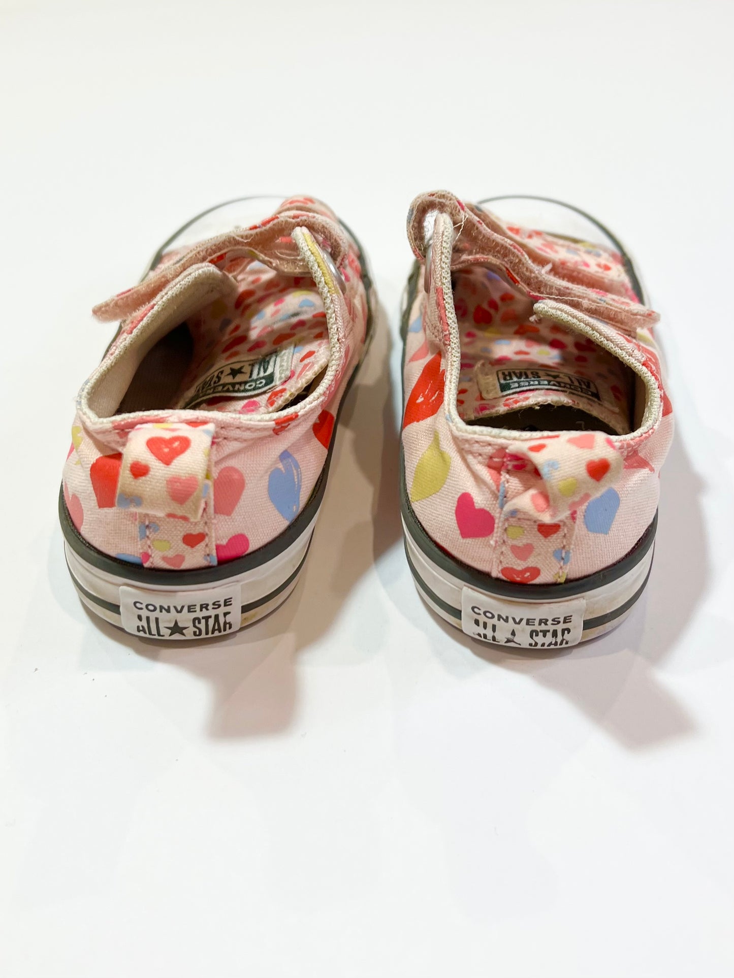 Pink hearts Chuck Taylors - Size US7