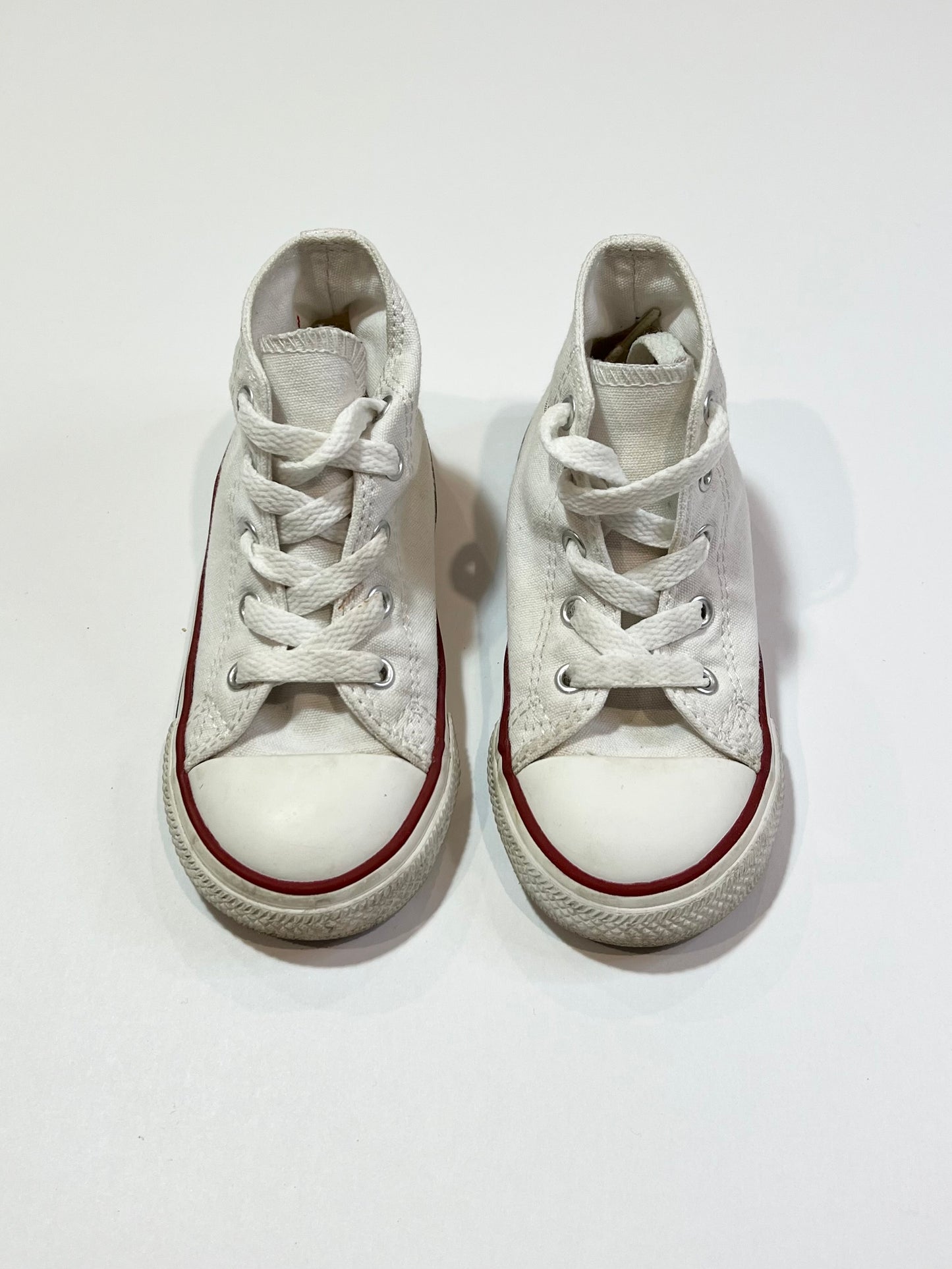 White Hi-top Chuck Taylors - Size US5