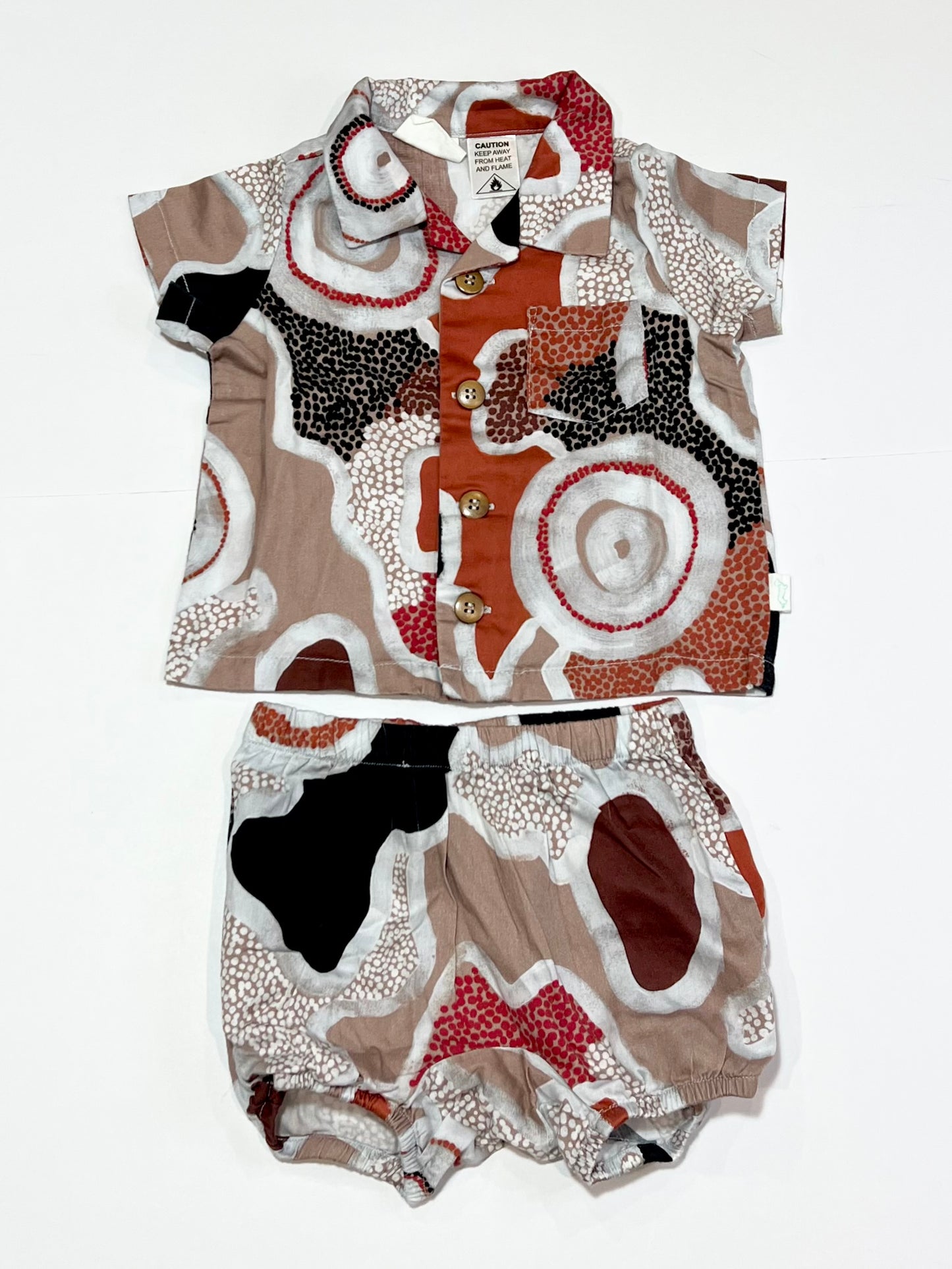 Brown earth print pyjamas - SIze 0
