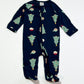 Navy Christmas zip onesie - Size 000