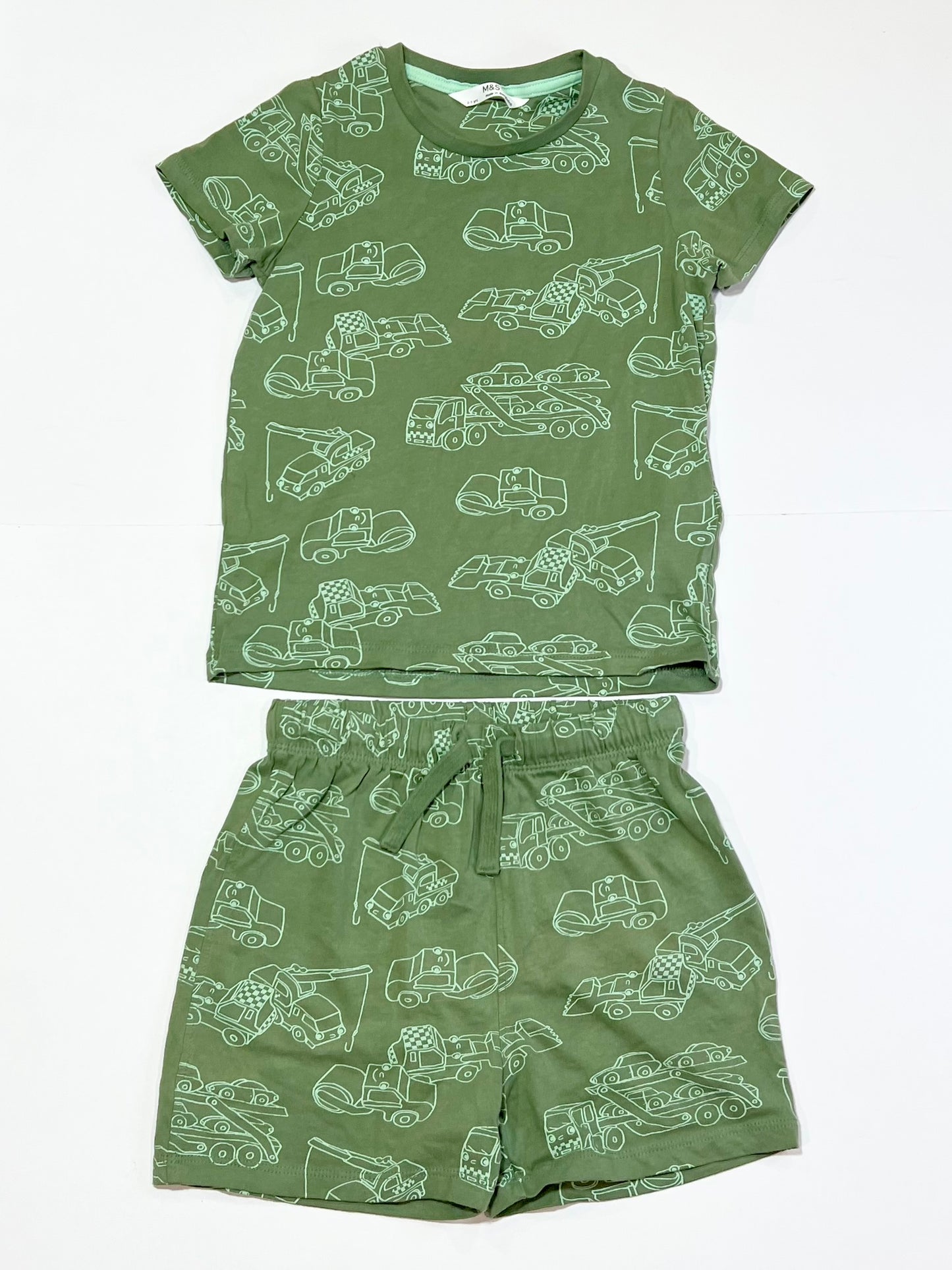Green trucks pyjamas - Size 2-3