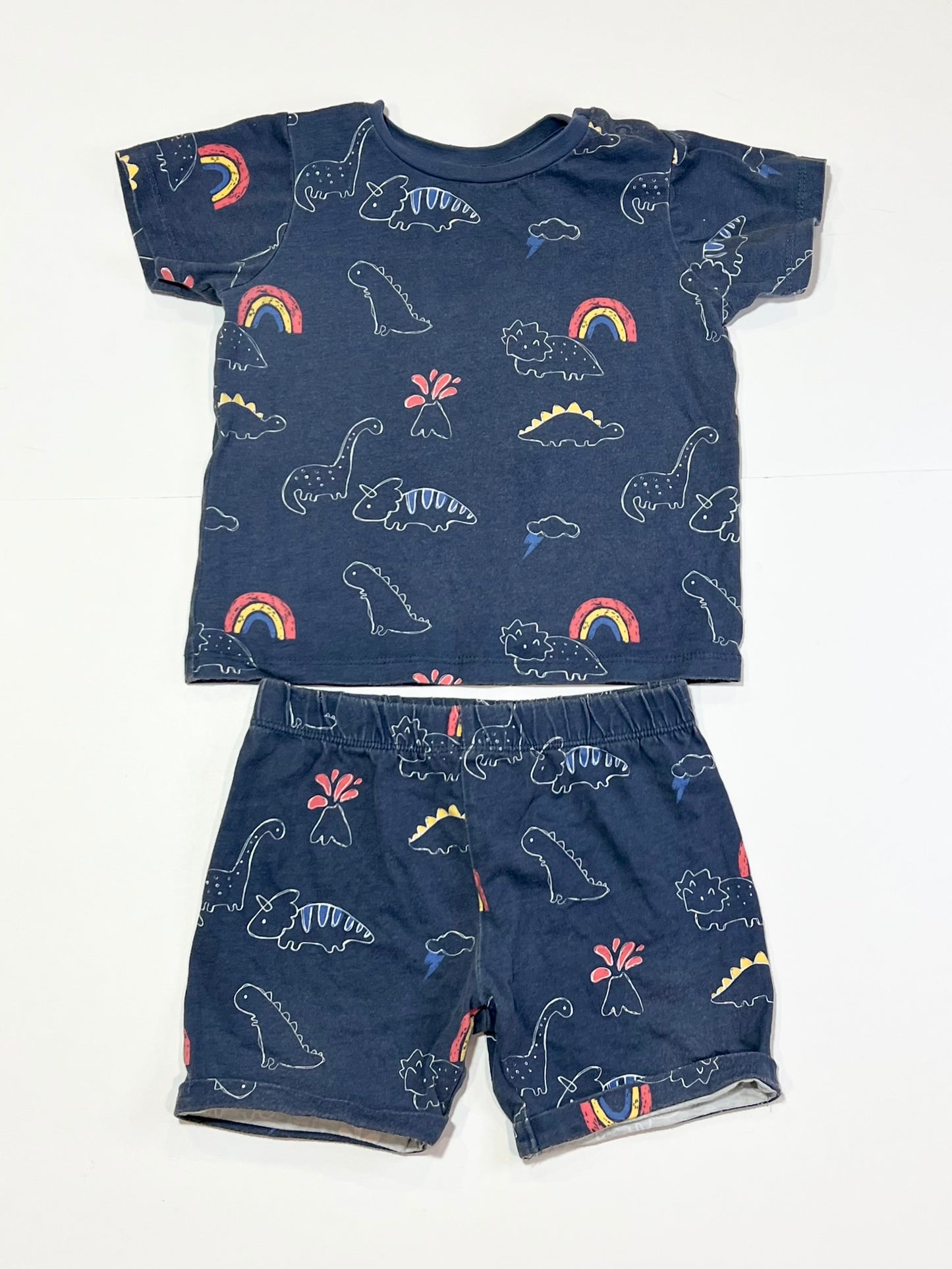 Dinos and rainbows pyjamas - Size 2