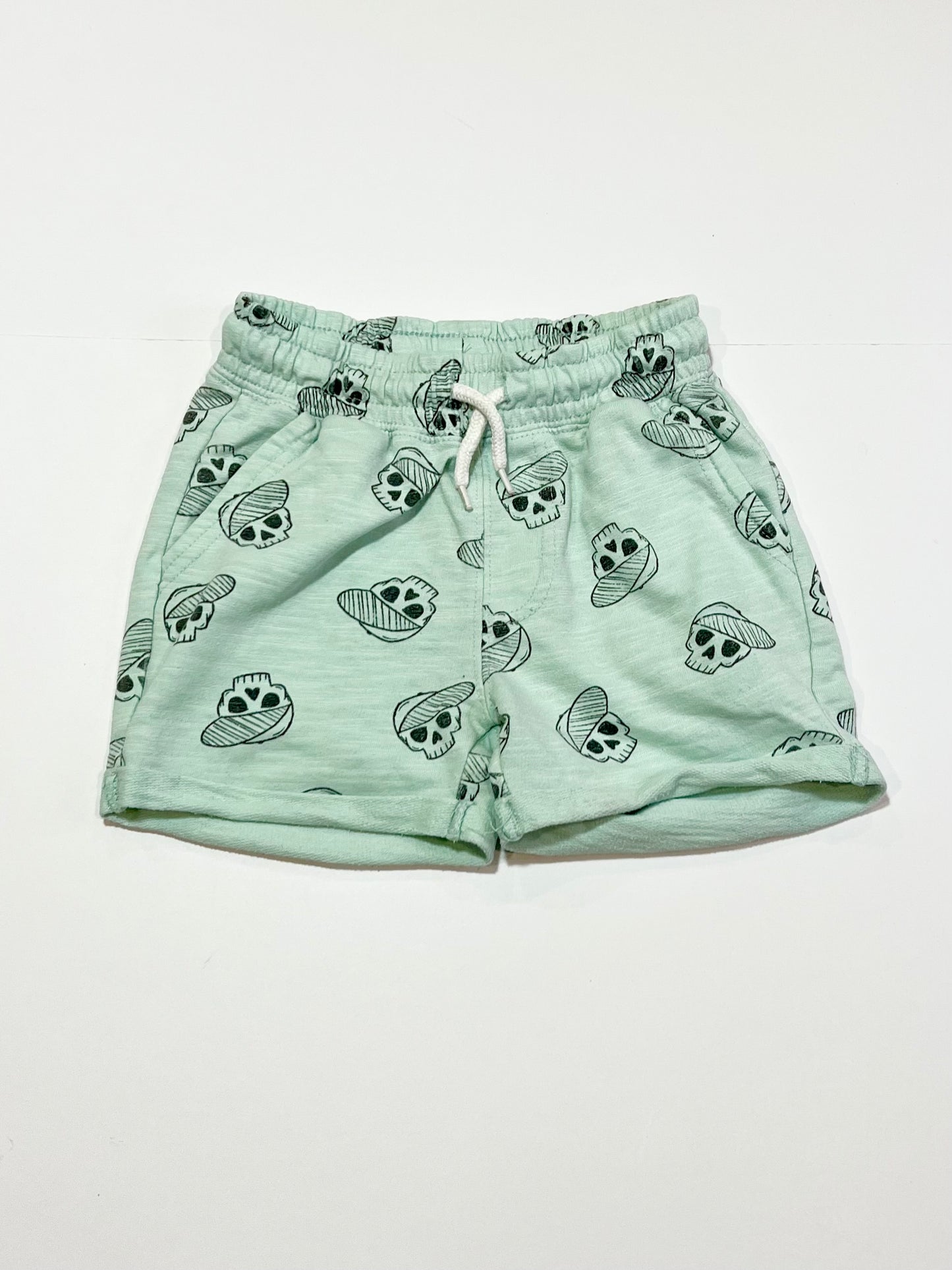 Green skull sweat shorts - Size 2