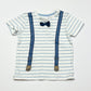 Striped suspenders tee - Size 2