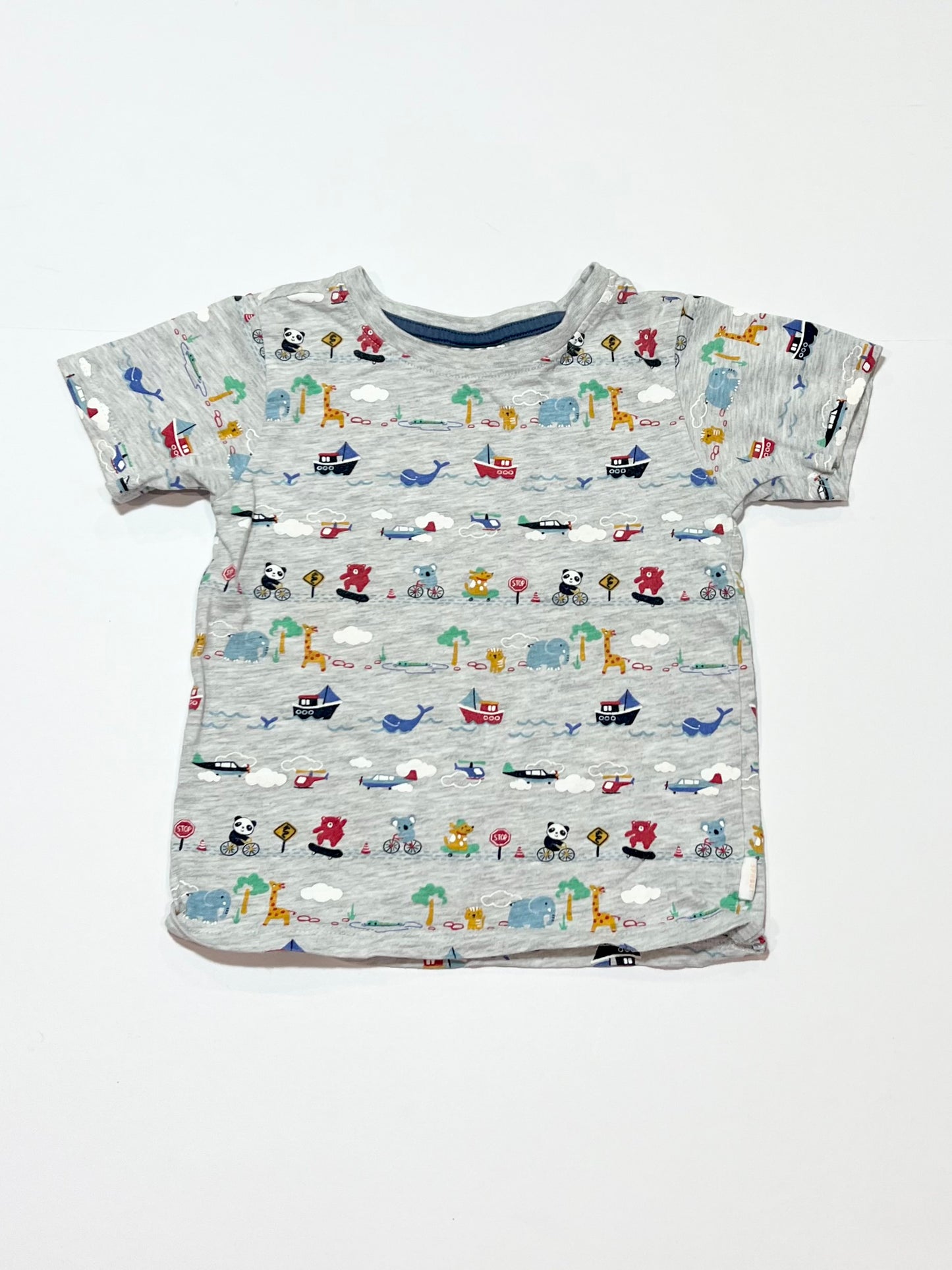 Grey animals tee - Size 2