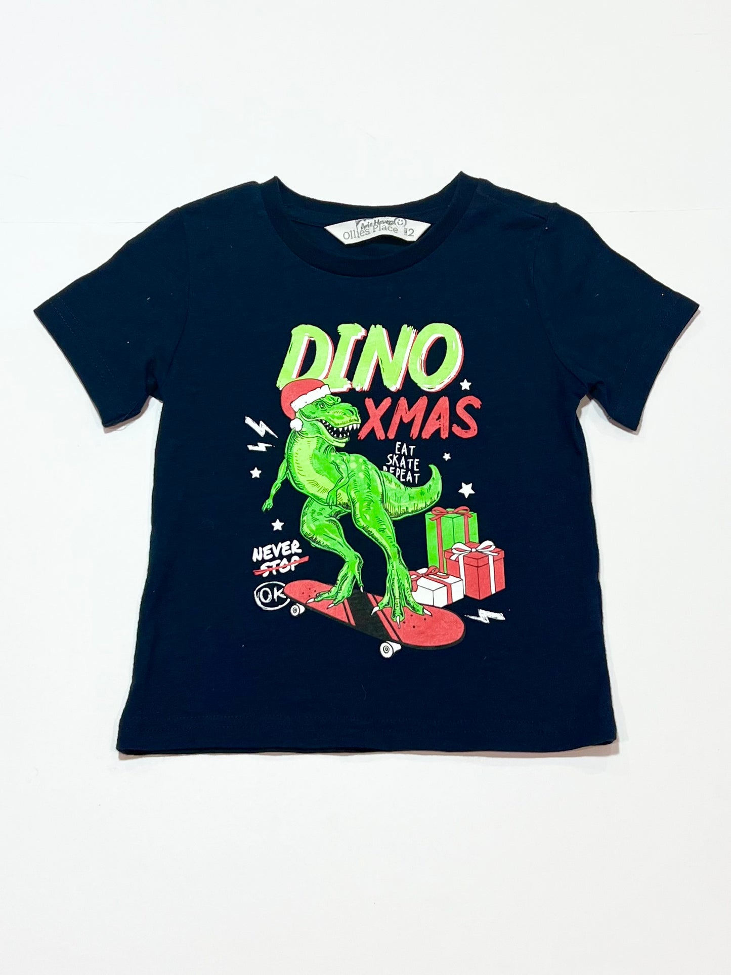 Christmas dino tee - Size 2