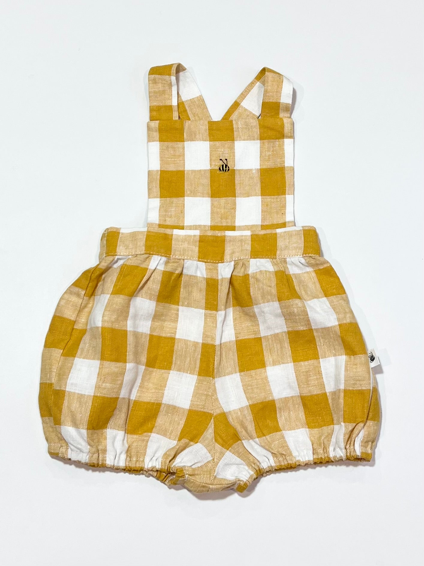 Buzzy bee linen romper - Size 00