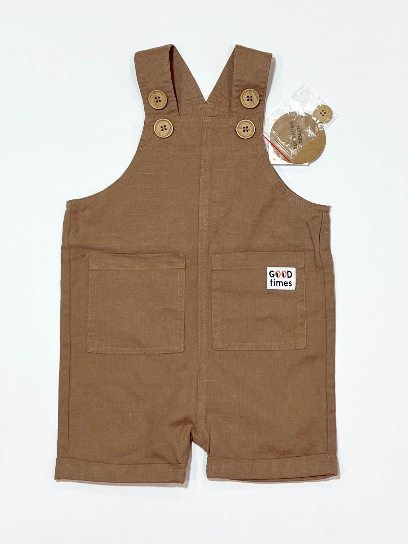 Brown woven overalls brand new - Size 0