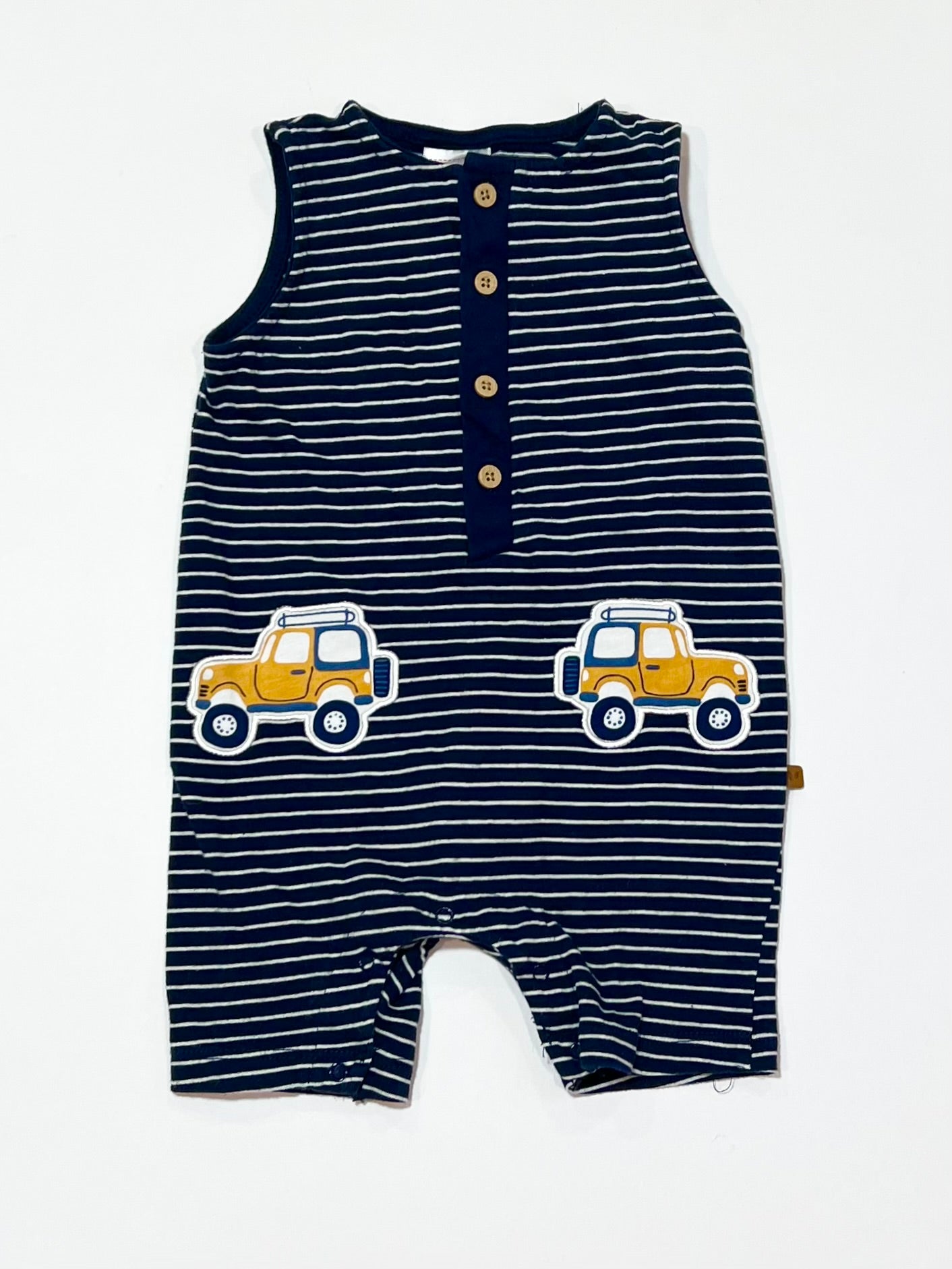 Navy striped romper - Size 0