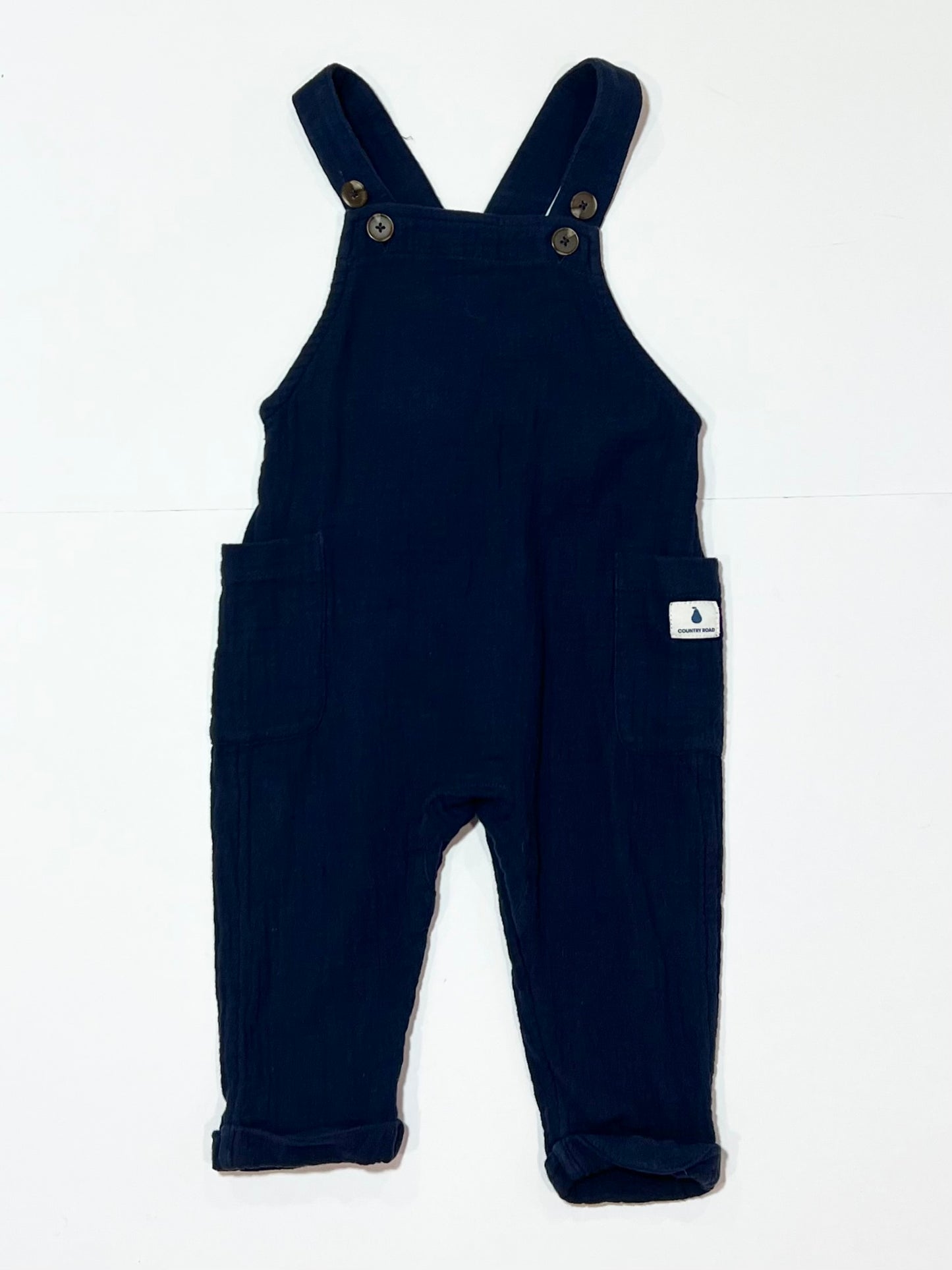 Navy muslin romper - Size 1