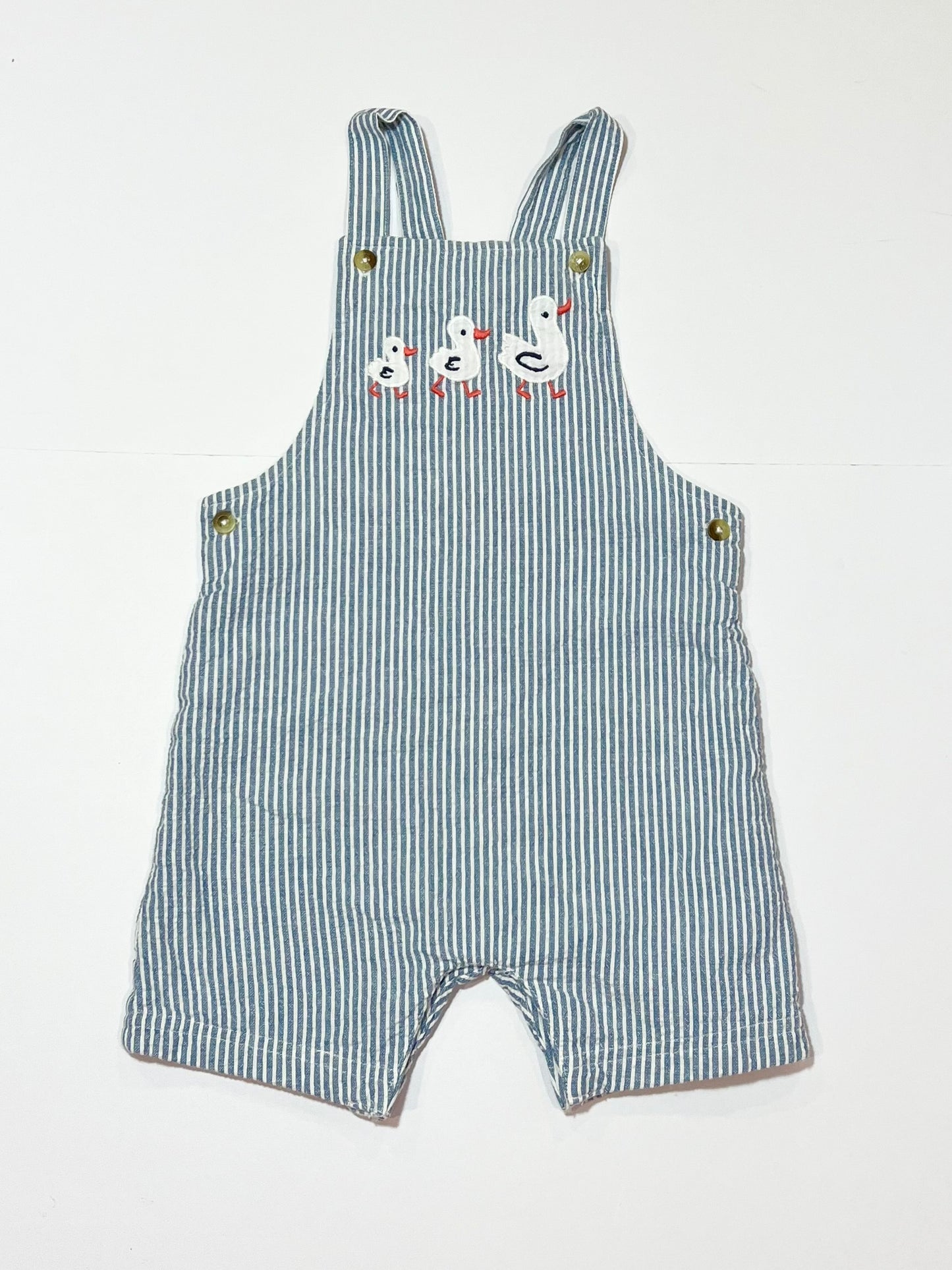 Striped ducky overalls - Size 2