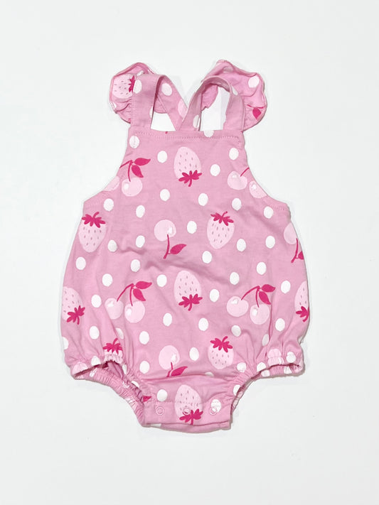 Pink strawberries romper brand new - Size 000