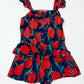 Red floral playsuit - Size 2-3