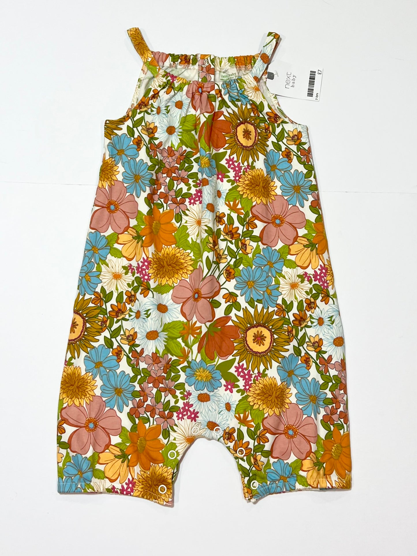 Floral jersey romper brand new - Size 2-3