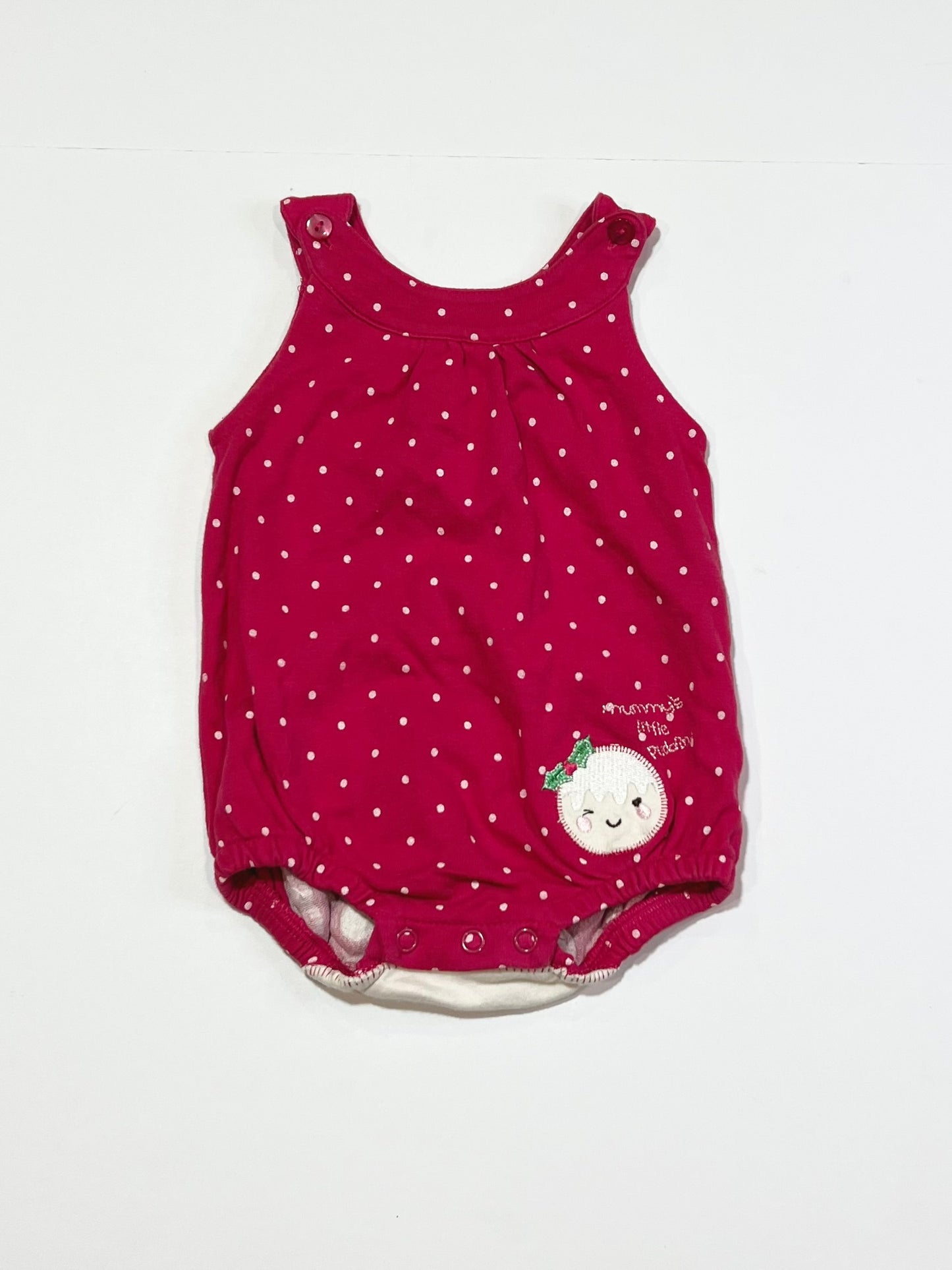 Christmas little pudding romper - Size 000