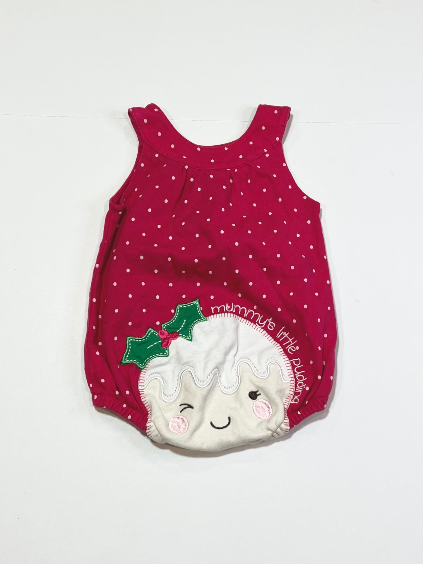 Christmas little pudding romper - Size 000