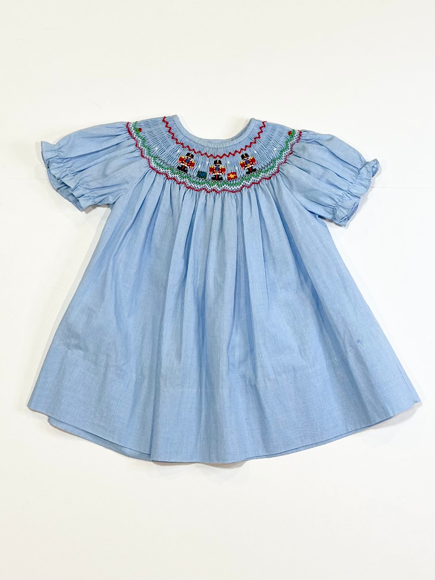 Smocked Christmas soldiers dress - Size 00