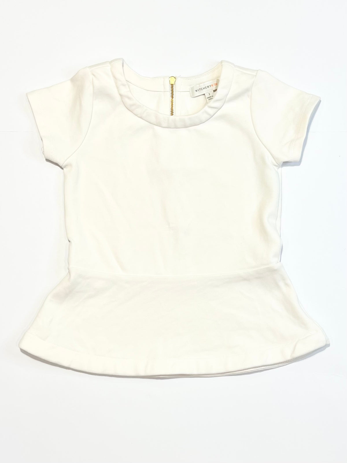 White peplum top - Size 3
