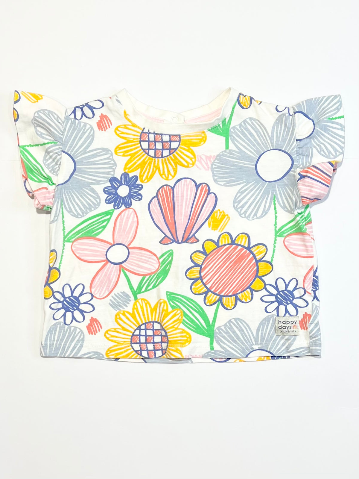 Flowers and shells tee - Size 3