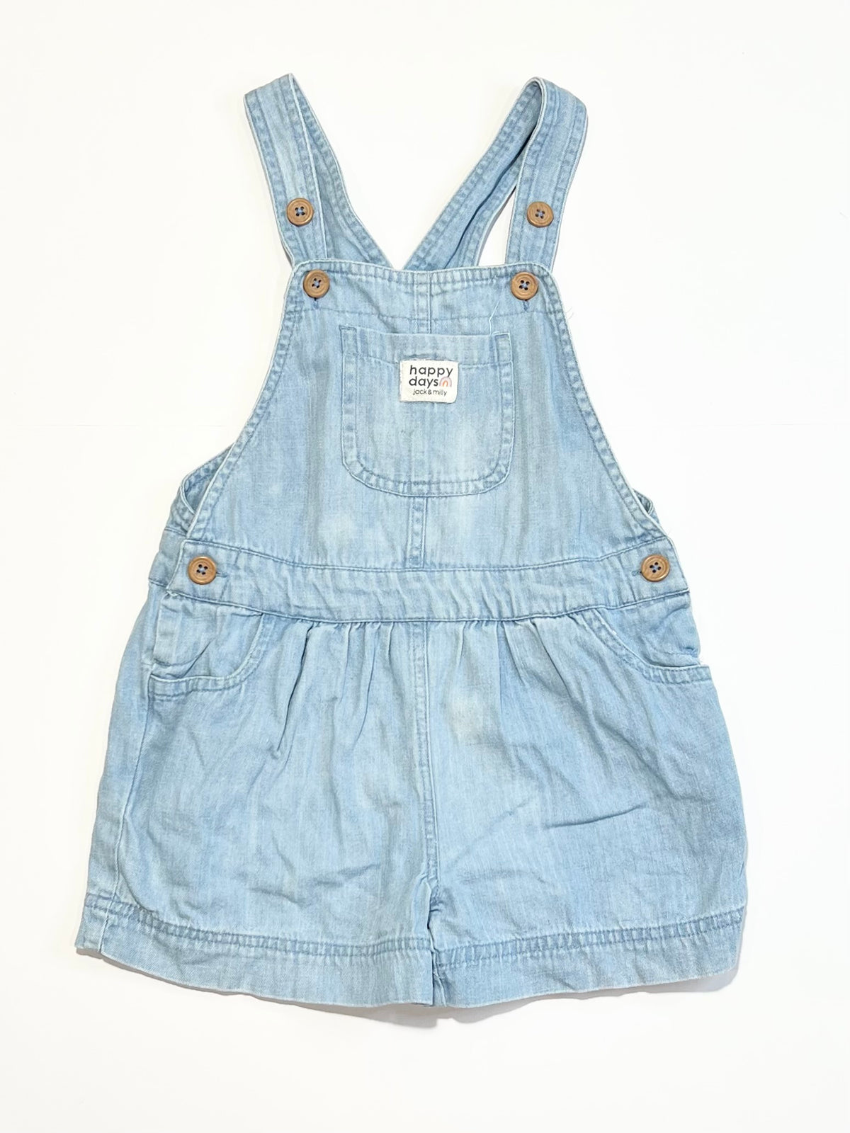 Blue cotton shortalls - Size 3