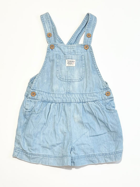 Blue cotton shortalls - Size 3
