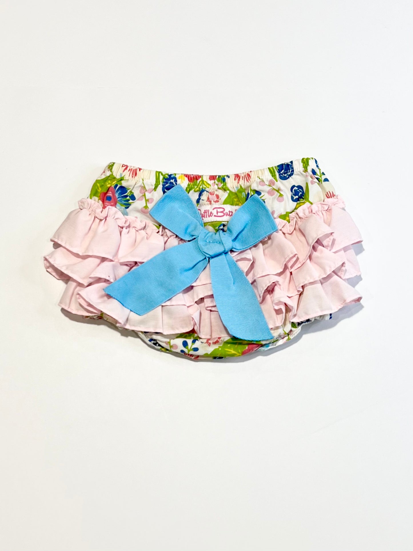 Floral ruffle nappy cover - Size 1