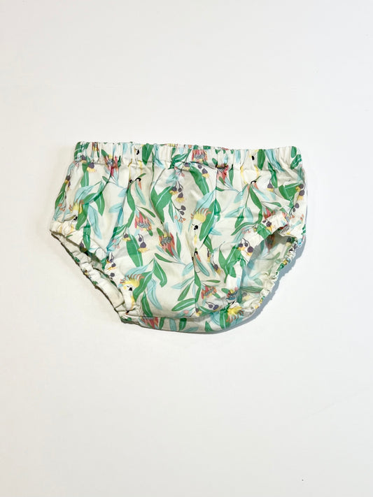 Leafy cockatoo nappy cover - Size 1