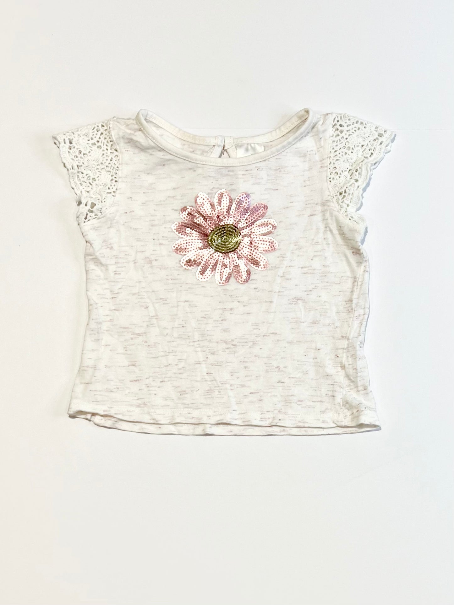 Sequined flower tee - Size 1