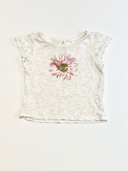 Sequined flower tee - Size 1