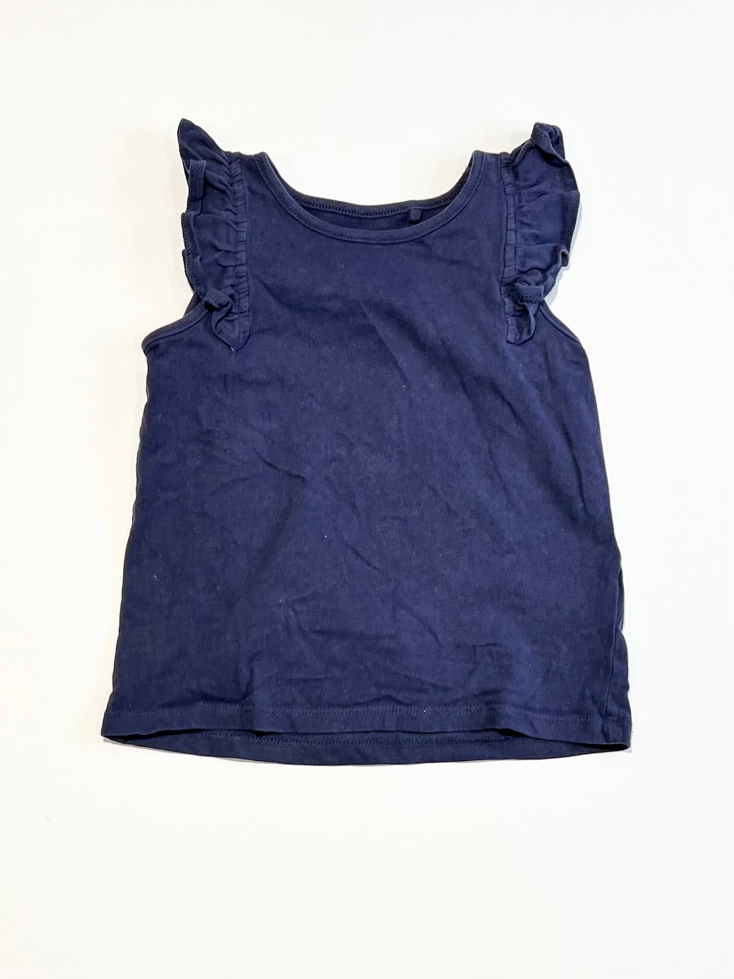 Navy ruffle tank - Size 2