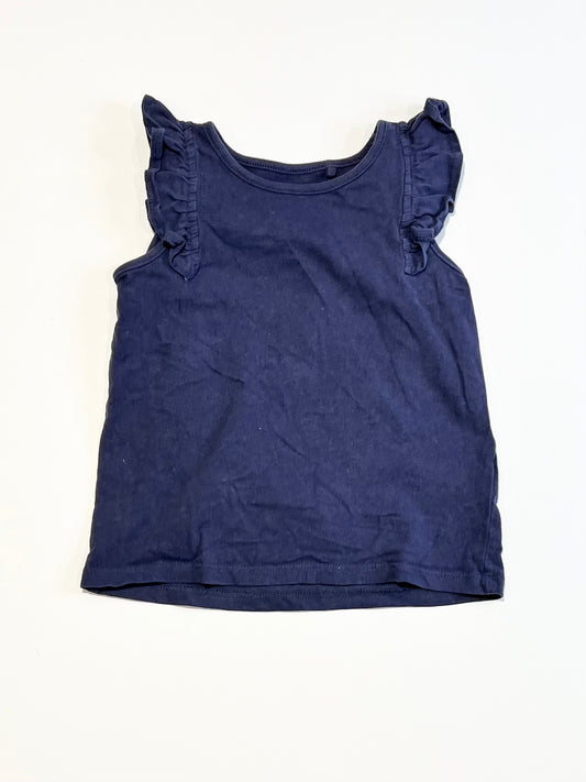 Navy ruffle tank - Size 2