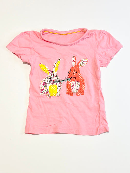 Pink bunnies tee - Size 2