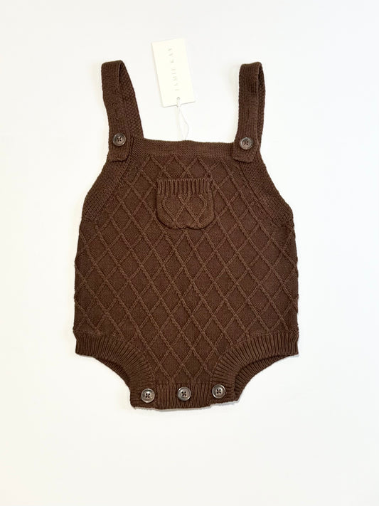 Brown knit romper brand new - Size 1