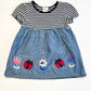 Striped lady bug dress - Size 1