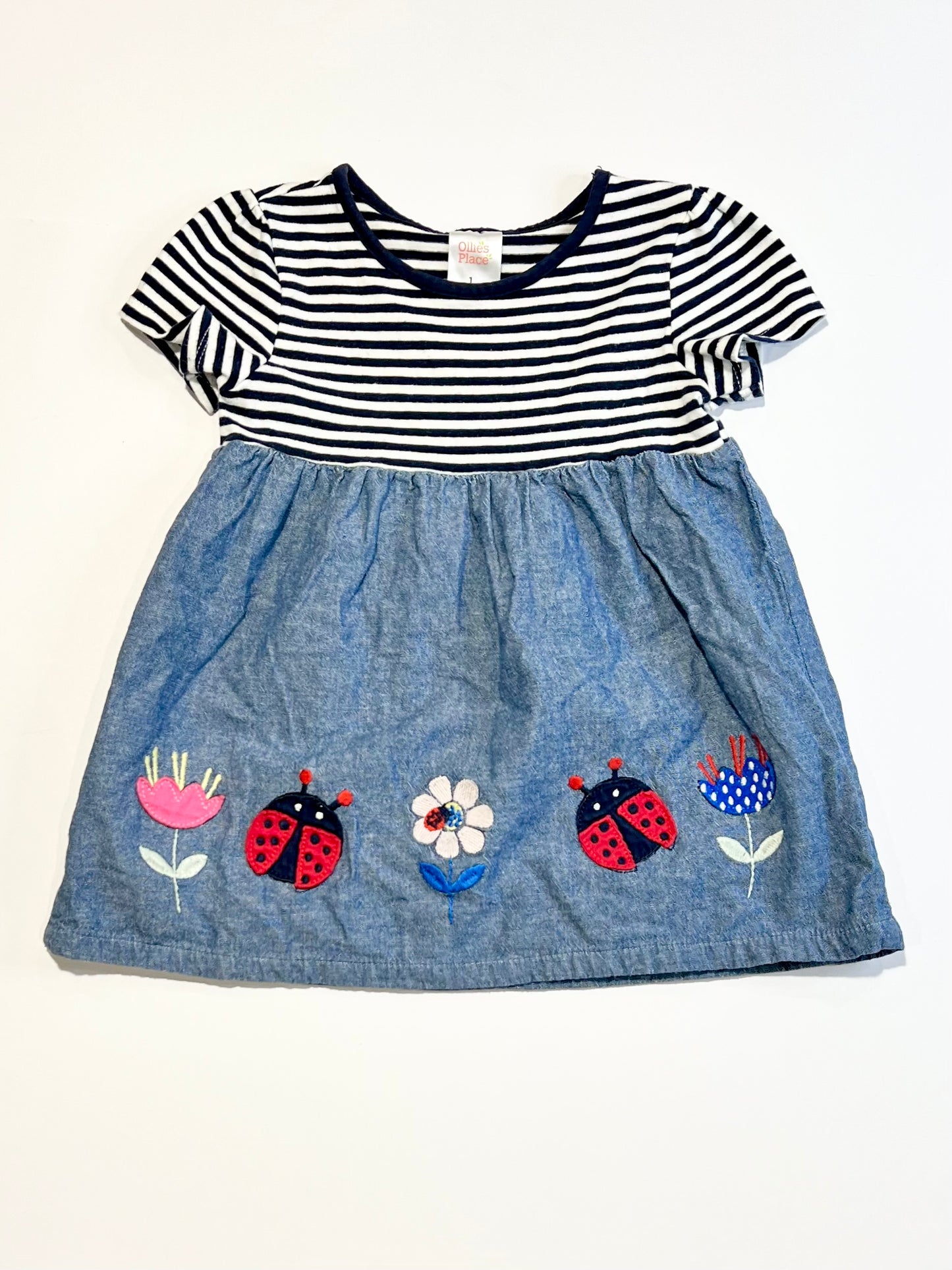 Striped lady bug dress - Size 1