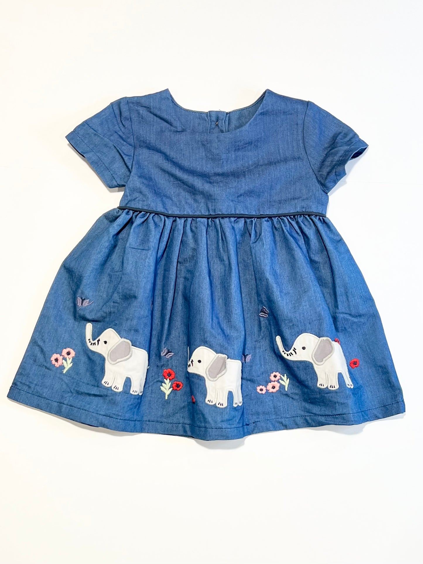 Chambray elephants dress - Size 1