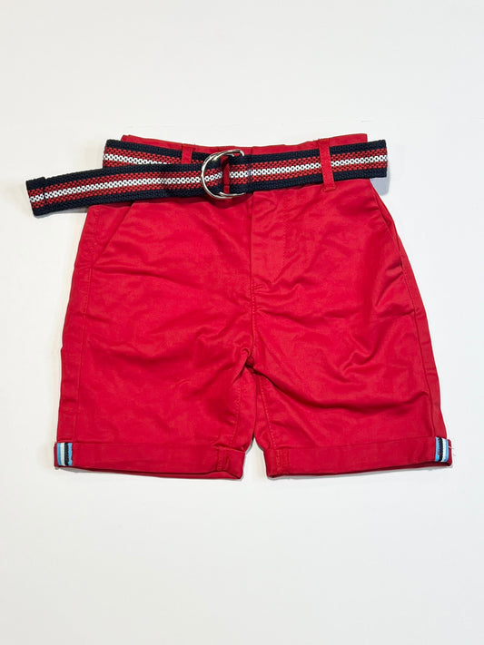 Red shorts with belt - Size 4