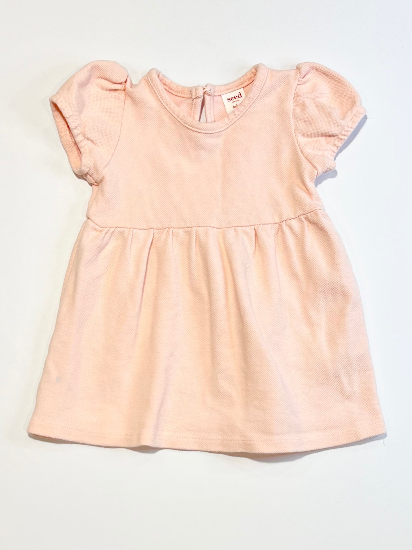 Pink waffle dress - Size 1